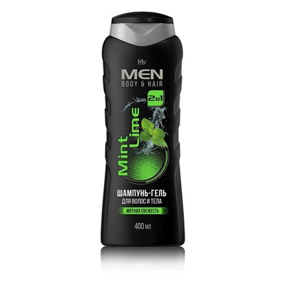 муж. Шампунь-гель MEN 400 мл 2в1 Mint Lime IRIS
