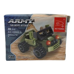 Конструктор Army 36дет.Военная техника 9*7см / коробка 22902-3