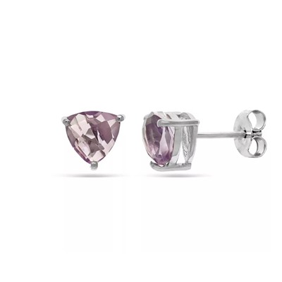 Серьги из серебра аметист, Карамель