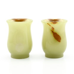 Набор резных стопок из камня оникс 2 шт 50*50*70мм.