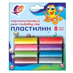Пластилин  8цв. Луч 104г перламутровый без стека  18С 1197-08