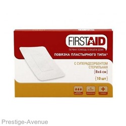 Firstaid повязка пластырного типа стерильная (8х6см) 10 шт.
