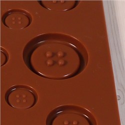 Форма силиконовая для шоколада "Пуговки" 20,5*10,5 см, 19 ячеек