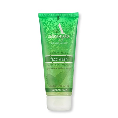 POLLUTION GUARD Face Wash neem, tulsi, moringa, Aaranyaa (Гель для умывания с нимом и тулси, Аараньяа), 110 мл. - СРОК ГОДНОСТИ ДО 31 ИЮЛЯ 2025 ГОДА