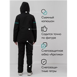 Горнолыжный костюм женский зимний черного цвета 001_1Ch