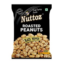 Roasted Peanuts BLACK PEPPER, Nuttoz (Жареный арахис ЧЁРНЫЙ ПЕРЕЦ, Наттоз), 25 г.