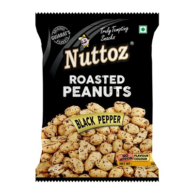 Roasted Peanuts BLACK PEPPER, Nuttoz (Жареный арахис ЧЁРНЫЙ ПЕРЕЦ, Наттоз), 25 г.