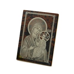 Икона настольная из обсидиана 70*30*95мм "Иверская"