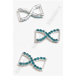 Пряжка декоративная со стразами 26*15 мм (5 шт) SF-2058, голубой