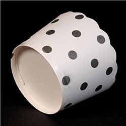 Бумажные стаканчики для кексов Белые в горох 50*45 мм, 10 шт