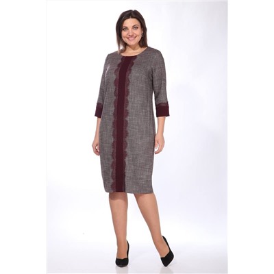 Lady Style Classic 1509 бордовый_с_серым, Платье