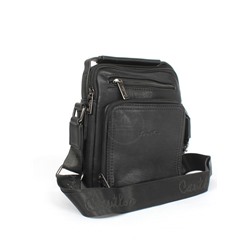 Cумка муж искусственная кожа Cantlor-D 3089S-5,  1отд,  3внеш+2внут/карм,  плечевой ремень,  черный 257645