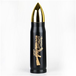 Термос-пуля "Мастер К. Калибр настоящего мужчины", 450 мл, сохраняет тепло 8 ч, 28х7 см