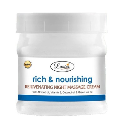 RICH & NOURISHING Rejuvenating Night Massage Cream, Luster (НАСЫЩЕННЫЙ И ПИТЕЛЬНЫЙ омолаживающий ночной массажный крем для лица, Ластер), 500 мл.