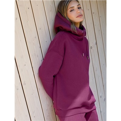 Худи среднего объема из футера трехнитики c начесом