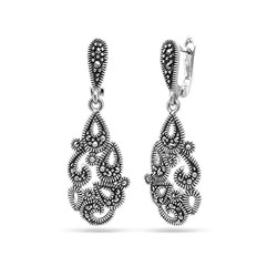Серьги из серебра марказит, SL-AGA14
