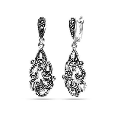 Серьги из серебра марказит, SL-AGA14