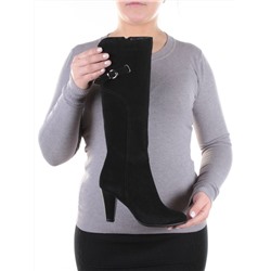 XH-D542-11A-1J BLACK Сапоги демисезонные женские (натуральная замша, байка) размер 33