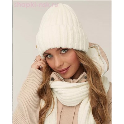 M 1158 S 1158 Комплект женский флис (колпак+шарф) (56-58)