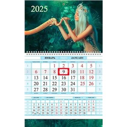 2025 Календарь квартальный ХАТ ГОД ЗМЕИ 1 блок 29*47см 31522