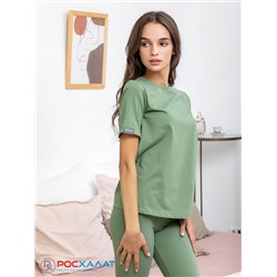 Трикотажная женская футболка LINGEAMO хаки ВФ-08 (125)