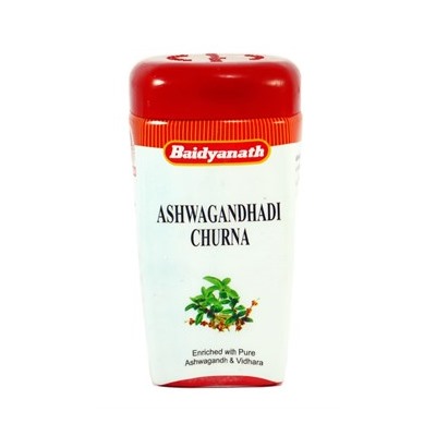 ASHWAGANDHADI CHURNA, Baidyanath (АШВАГАНДХАДИ ЧУРНА, тоник для организма, Байдьянатх), 100 г.