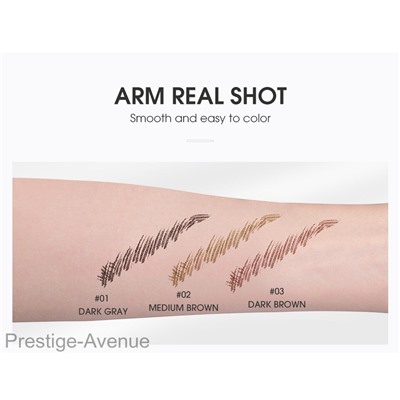 Фломастер для бровей O.TWO.O Triple Brow Pen (1013)