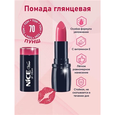 Помада увлажн. NICE  70 лилово-коричневый +тестер   (15)
