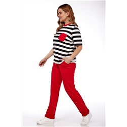 Michel chic 1338 черный-белый-красный, Брюки,  Футболка