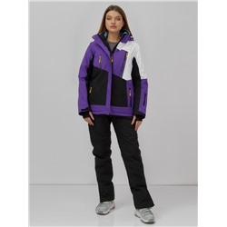 Горнолыжная куртка женская зимняя темно-фиолетового цвета 7081TF