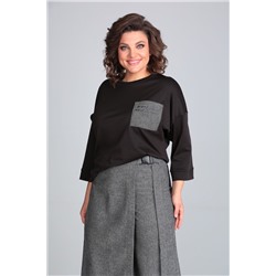 Michel chic 1317 черный-серый, Блуза,  Кюлоты