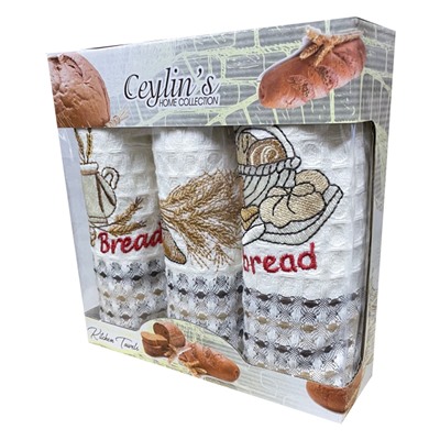 Набор вафельных полотенец CEYLINS BREAD MINI MULTI 3 пр р-р 35х50