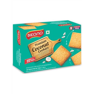 Premium COCONUT COOKIES, Bikano (ПРЕМИУМ КОКОНАТ КУКИС печенье кокосовое, Бикано), 200 г.