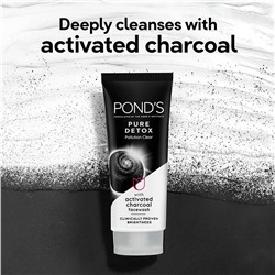 POND'S PURE DETOX with Activated Charcoal FACE WASH (ПОНД'С Средство для умывания с активированным углём), 50 г. - СРОК ГОДНОСТИ ДО 31 АВГУСТА 2024 ГОДА