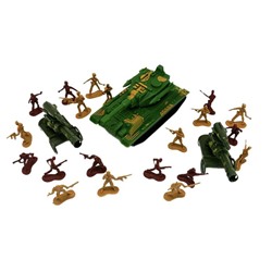 Набор Военной техники 3шт (танк гусеничный, 2 ЗРК)  + аксессуары 18*15см / пакет 666-1
