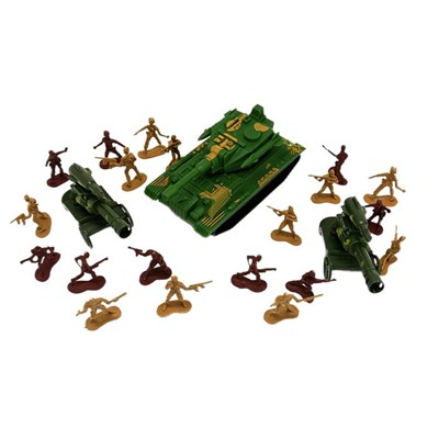 Набор Военной техники 3шт (танк гусеничный, 2 ЗРК)  + аксессуары 18*15см / пакет 666-1