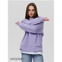 Женский свитшот оверсайз из футера с начесом Lingeamo сиреневый ВК-23 (32)