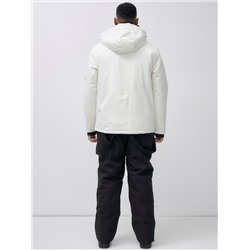 Горнолыжный костюм анорак мужской зимний белого цвета 389Bl