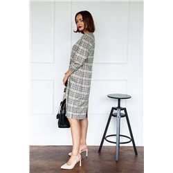 ARTiMODA 322-19 бежевая_клетка_с _желтым, Платье