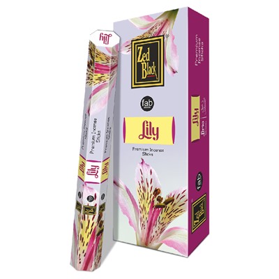 LILY fab series Premium Incense Sticks, Zed Black (ЛИЛИЯ премиум благовония палочки, Зед Блэк), уп. 20 палочек.