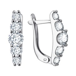 Серьги из серебра куб.циркон., Л-10081