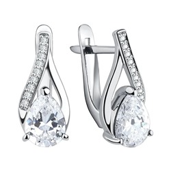 Серьги из серебра куб.циркон., Л-11805