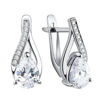 Серьги из серебра куб.циркон., Л-11805