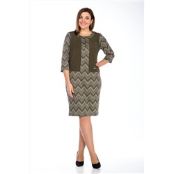 Lady Style Classic 1677 хаки_с_серым, Платье