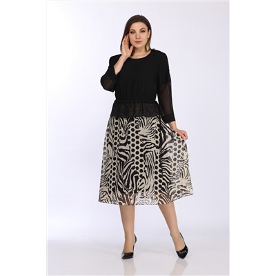 Lady Style Classic 2531 черный-зебра, Платье