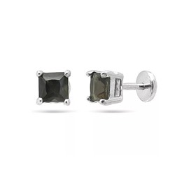 Серьги из серебра раухтопаз, Ю-25002р