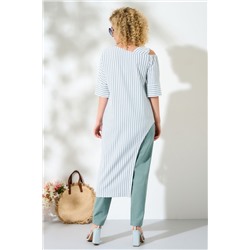 Euromoda 338 бирюза- однотон, Брюки,  Туника