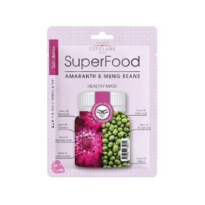 Estelare  SUPERFOOD Амарант и Бобы Мунг Тканевая маска для лица  25 г