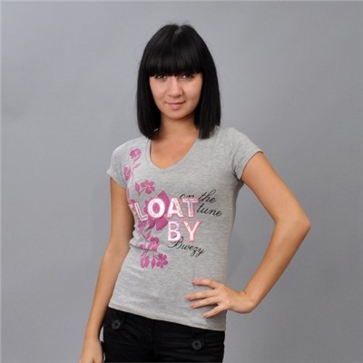Футболка женская "Float By + " (grey)