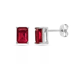 Серьги из серебра турмалин рубиновый выращ., Опера